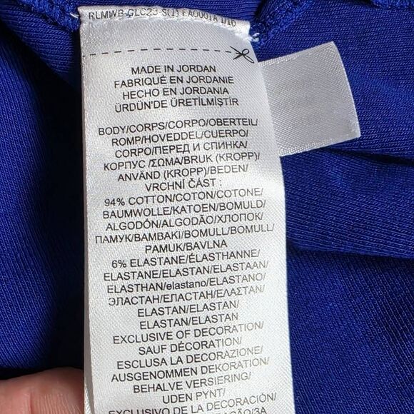 Lauren Ralph Lauren XL Blue Cotton Stretch Top - Picture 7 of 9